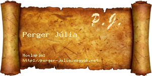 Perger Júlia névjegykártya