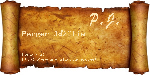 Perger Júlia névjegykártya